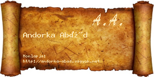 Andorka Abád névjegykártya